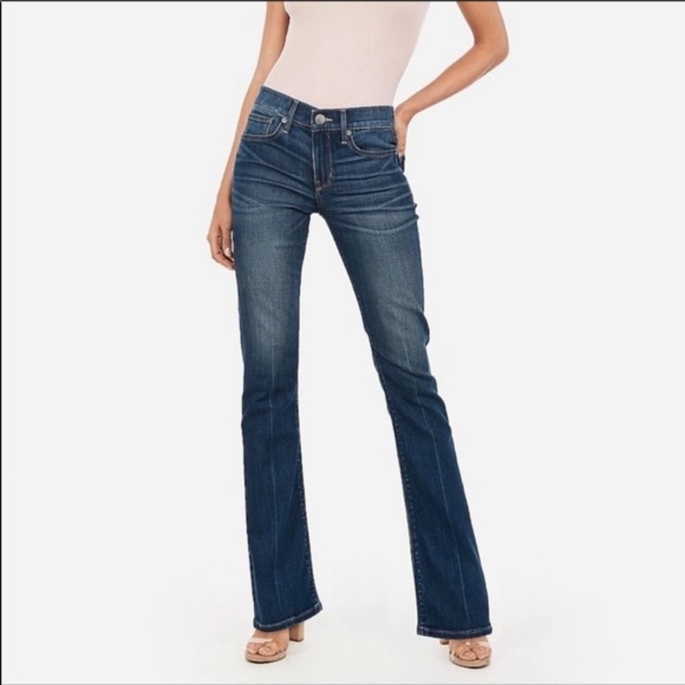 Express Women's Boot Cut Jeans - Dark Blue